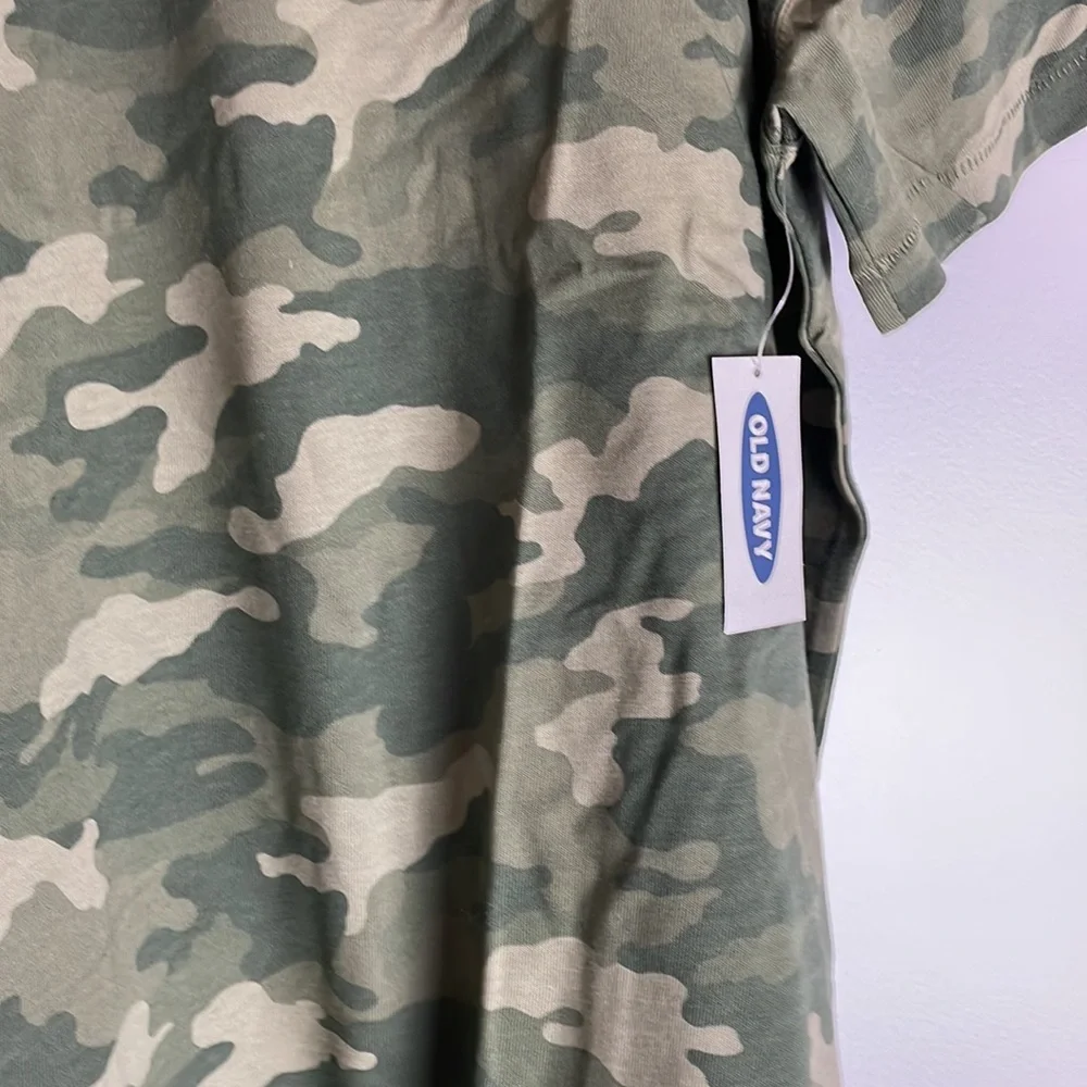 New Cute Old Navy Olive Camo Comfy T shirt Mini Dress Size XL - Picture 2 of 7